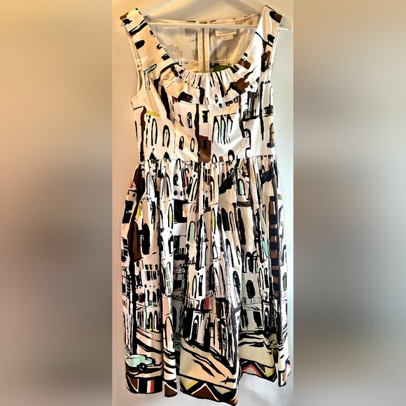 NWT Kate Spade ♠️ Scoopneck  Landscape Dress "Call Your Mom" Fit N Flare Dress 8 - Picture 11 of 12